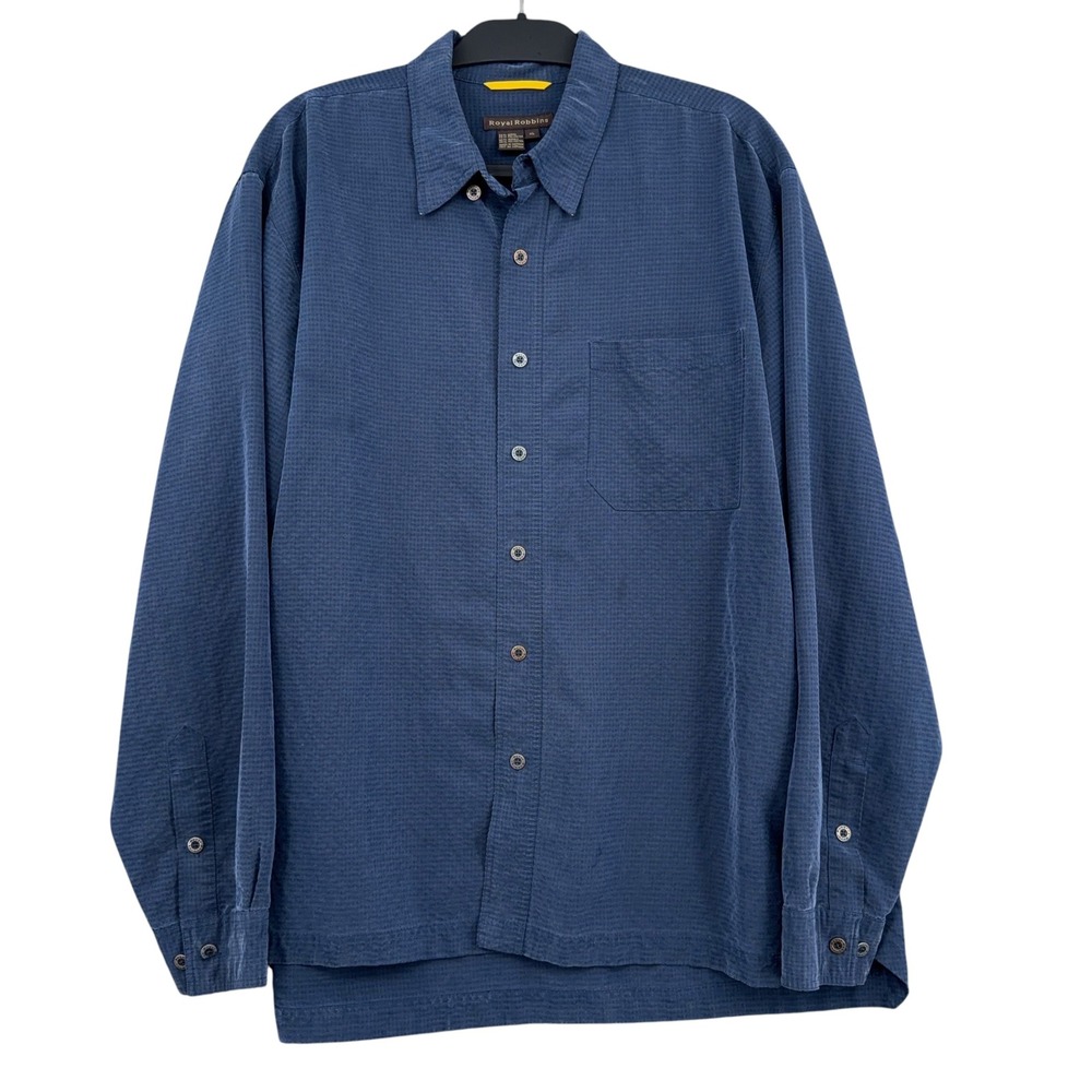Royal Robbins Button Down Mens XL Modal Polyester Blue